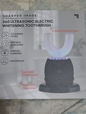 Sharper Image 360 Ultrasonic Whitening Toothbrush - White & Black